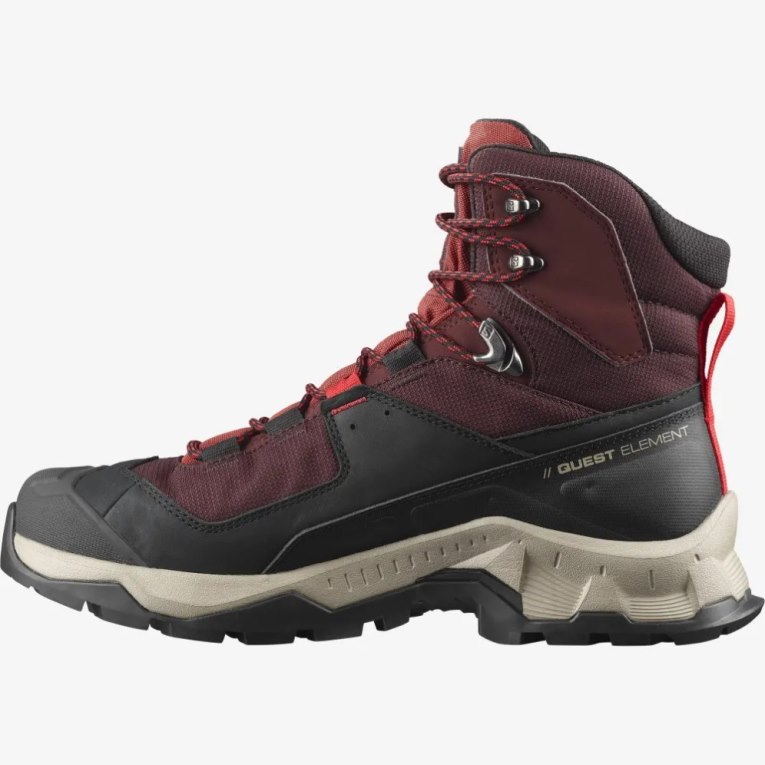 Botas Montaña Salomon Quest Element GTX Hombre Vino Negros | MX GOUQ986